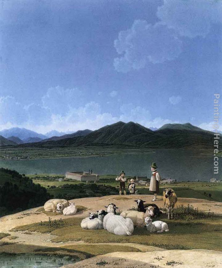 View of Lake Tegern painting - Wilhelm von Kobell View of Lake Tegern art painting